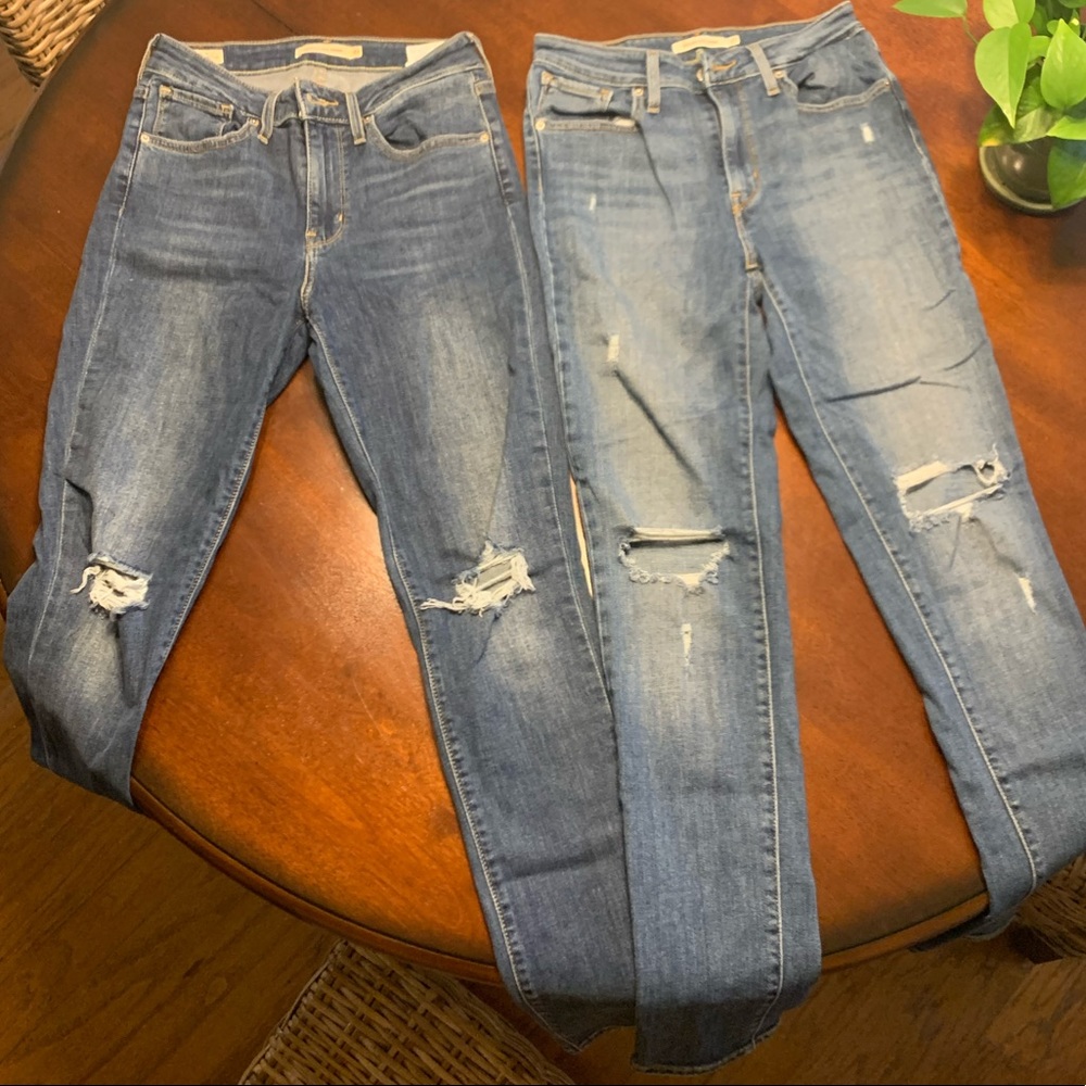 SET OF TWO 721 HIGH RISE LEVI JEANS